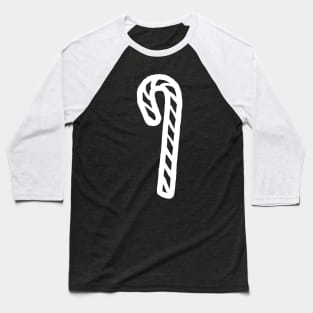 White Line Drawing One Candy Cane at Christmas Baseball T-Shirt